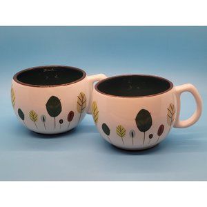 TWO Starbucks 2007 Woodland Tree Leaf Mug